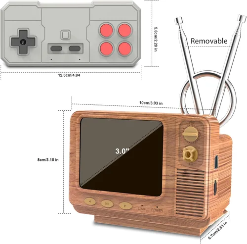 Vista 6 de Mini consola de juegos de mano retro para TV, juegos clásicos con licencia JALECO, juguete portátil para juegos con tarjeta TF para ampliar