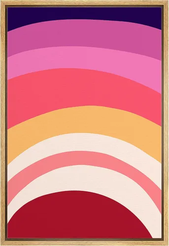 Vista 39 de bestdeal depot Lienzo enmarcado para pared, arte geométrico de sol y montaña, reflejo del mar, naturaleza, ilustraciones de área silvestre, arte