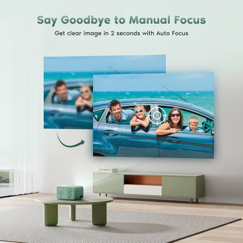 Vista 2 de Proyector nativo de 1080P con WiFi y Bluetooth, proyector de películas con enfoque automático, compatible con teléfono/TV