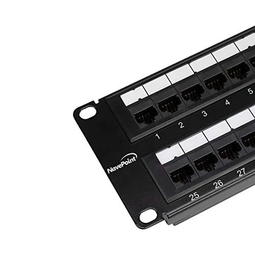 Vista 4 de NavePoint Panel de conexiones CAT6 de 48 puertos, 2U, negro