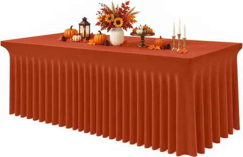 Vista 49 de Smiry Mantel de elastano, elástico ajustable para mesas rectangulares de 3 pies, impermeable, lavable, para exteriores, bodas, banquetes y fiestas