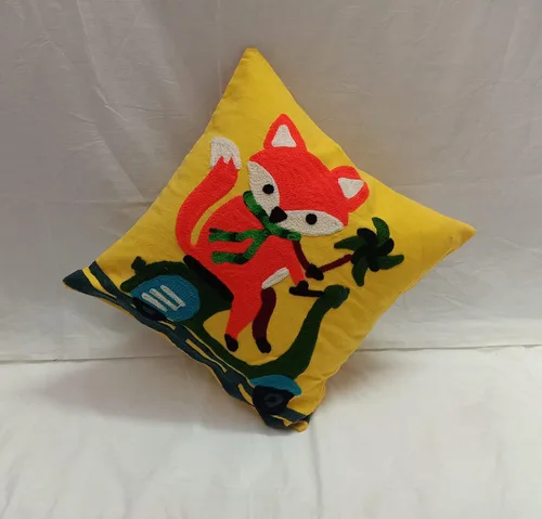 Vista 2 de INDACORIFY Indio hecho a mano de lana bordada Suzani fundas de almohada Rangoli hogar sala decoración arte alta moda sofá