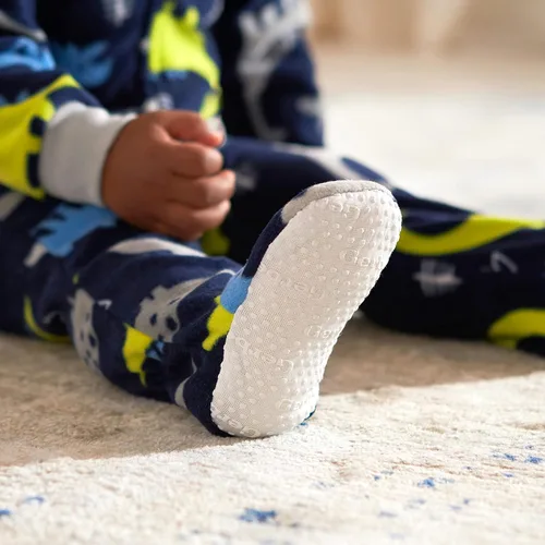 Vista 6 de Gerber Paquete de 2 pijamas de forro polar resistentes al fuego para bebés niños Dinos azules