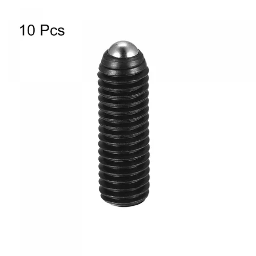 Vista 3 de uxcell Tornillos de fijación de punta de bola, 10 piezas M8 x 0.984 in de acero de alto carbono Métrico Spring Hex Socket Grub Tornillo