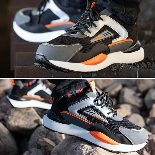 Vista 5 de Zapatos de trabajo con punta de acero para hombres y mujeres, ligeros, indestructibles, a prueba de pinchazos, cómodos, zapatos de seguridad