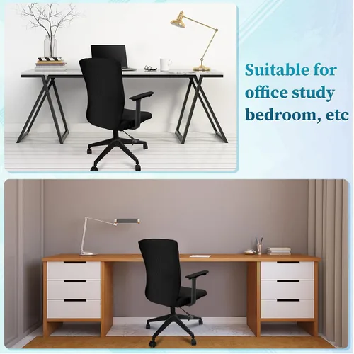 Vista 7 de Tatuo Fundas para silla de oficina y computadora, protector universal para silla giratoria, extraíble, lavable, con cremallera para respaldo de Negro