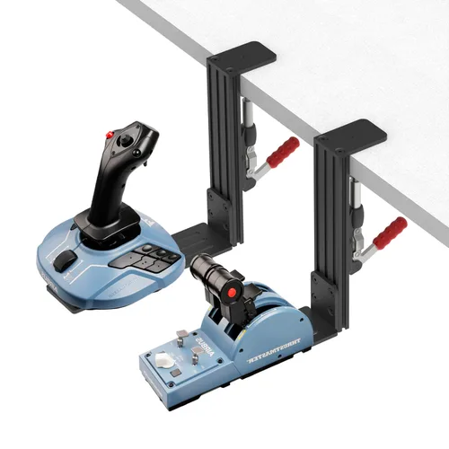 Vista 3 de HUYE 2 Pack Hotas Desk Mount for Flight Sim Game Joystick, Fits Thrustmaster Hotas Warthog,T-Flight, T.16000M, TCA, TSSH Shifter & Handbrake