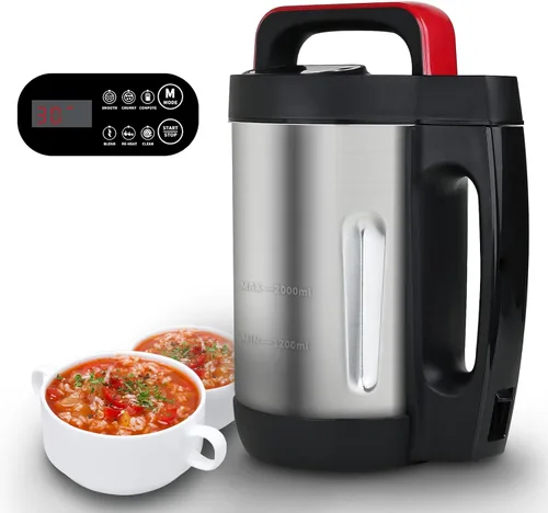 Vista 13 de Fabricante de sopa Potlimepan 1.6 L, Multifunción 4 en 1 y licuadora de sopa y batidos con panel de control inteligente, fabricante de sopa caliente