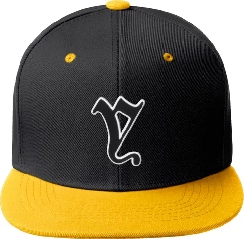 Vista 1405 de Daxton Gorra clásica con visera de billete plano con letras del alfabeto inglés antiguo de la A a la Z
