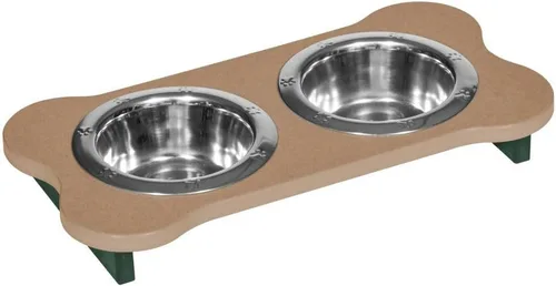 Vista 231 de Poly Lumber - Comedero doble de hueso mediano de 2 cuartos de galón, color negro