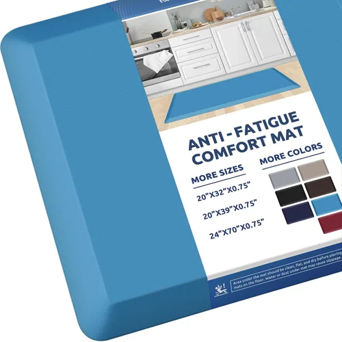 Vista 29 de KitchenClouds Alfombra de Cocina Acolchada Anti Fatiga 17.3"x28" Impermeable, Antideslizante, Alfombras de Pie y Comodidad para Escritorio/Piso