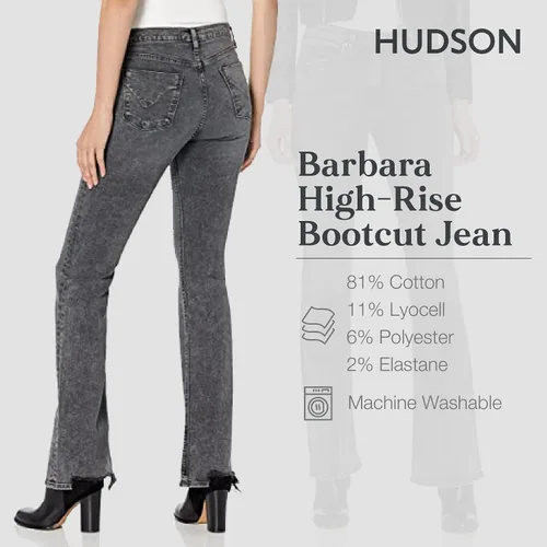 Vista 4 de HUDSON Jeans Barbara de cintura alta corte en negro recubierto Aparición