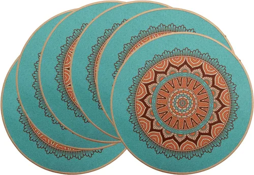 Vista 50 de PIGCHCY Juego de 4 manteles individuales en forma de cuña para mesa de comedor, tejido cruzado, lavables, resistentes al calor, manteles Bambúes