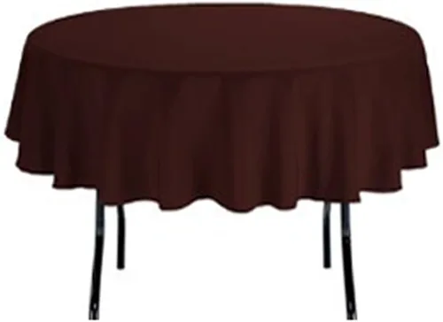 Vista 5 de TEKTRUM Mantel redondo de poliéster de 70 pulgadas, tejido grueso, resistente, duradero, color negro