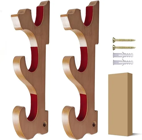 Vista 7 de Soporte Katana de 3 niveles, soporte de pared para espada, soporte de espada samurái, soporte de espada samurai de madera de 9.4 pulgadas, apto