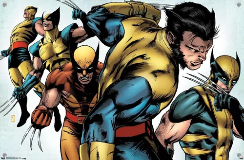 Vista 4 de Trends International Marvel Comics Wolverine - Póster de pared de Evolución, 14.72 x 22.37 pulgadas, paquete de póster premium y alfiler 2-Paquete