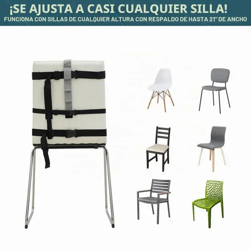 Vista 6 de Silla alta portátil para bebé para viajes Trona de viaje esencial Arnés para silla de bebé