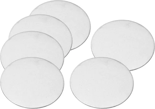 Vista 8 de PATIKIL Disco de acero de 1.260 in, 10 etiquetas redondas de metal para estampado en blanco, placa de disco circular circular de metal, placa