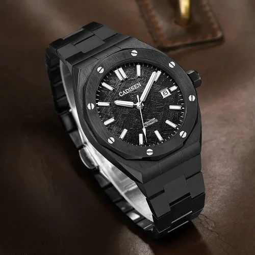 Vista 6 de CADISEN Reloj mecánico automático para hombre relojes casuales para hombre zafiro impermeable