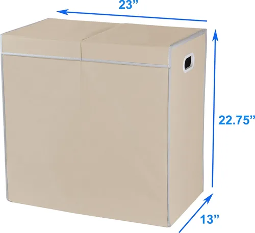 Vista 7 de Simple Houseware - Cesta doble para la ropa sucia, con tapa