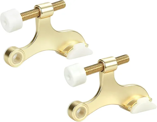 Vista 18 de HOME MASTER HARDWARE Tope de puerta con pasador de bisagra, paquete de 2 topes de puerta ajustables resistentes de color negro mate con parachoques