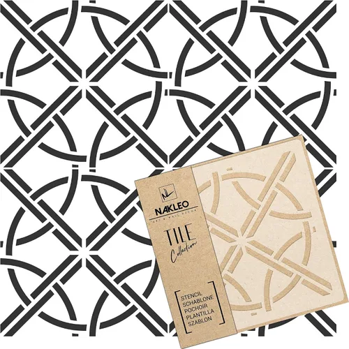 Vista 24 de NAKLEO Aldeia - Plantilla de plástico reutilizable para azulejos, 3.9 x 3.9 pulgadas, triángulo de estrella repetitivo, geométrico marroquí, bloque