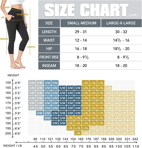 Vista 6 de Leggings capri para mujer con bolsillos, cintura alta, control de abdomen, no se transparentan, pantalones de yoga suaves para entrenamiento