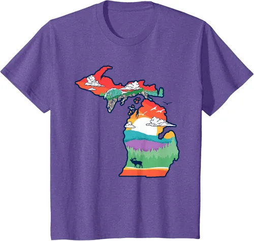 Vista 49 de Michigan Outside - Camiseta con ilustración artística
