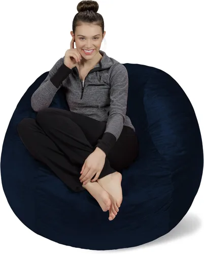 Vista 8 de Saco de sofá – Puff de felpa ultra suave - Silla de puf con espuma viscoelástica y funda de micro-gamuza - Mueble y accesorios rellenos de espuma