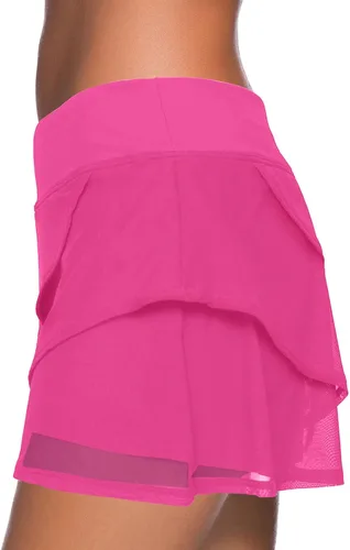Vista 2 de Aleumdr Falda de baño con volantes en la cintura para mujer