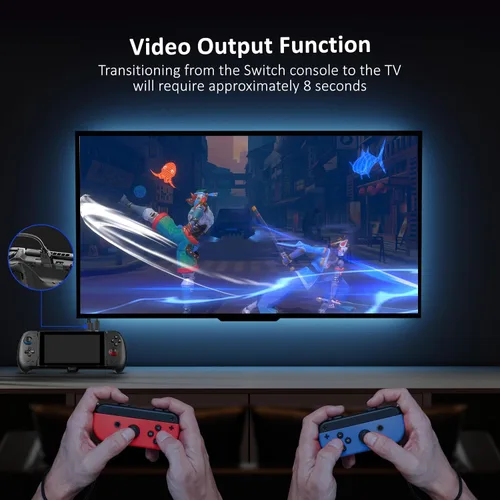 Vista 3 de NexiGo Hall Effect Gripcon with Kickstand and HDMI Out for TV Docking, Hall Sensing Joystick for Switch/Switch OLED, Handheld Mode, 4K/1080P