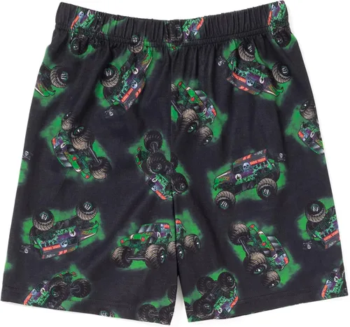 Vista 3 de Monster Jam Grave Digger Megalodon El Toro Loco - Camisa de pijama y pantalones cortos