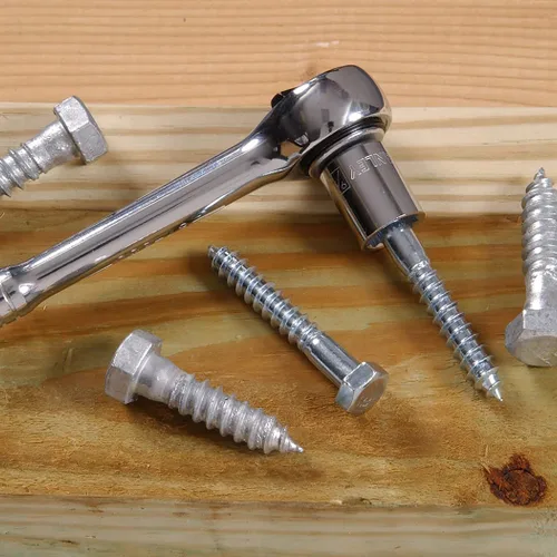 Vista 3 de Hillman 50 tornillos de retraso de cabeza hexagonal (3/8 pulgadas x 2-1/2 pulgadas) Tornillos de retraso de madera de accionamiento hexagonal