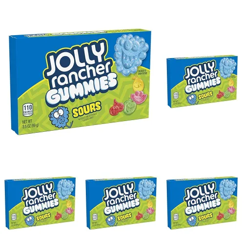Vista 4 de JOLLY RANCHER Sour Gummies - Caja de dulces con sabor a fruta surtida, 3.5 onzas