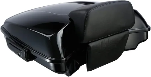 Vista 12 de XMT-MOTO King Tour Trunk + almohadilla de respaldo envolvente+estante de montaje negro+accesorios de acoplamiento para Harley Touring Road King Road