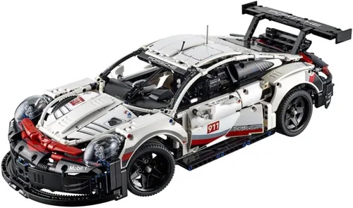 Vista 4 de Lego Technic Porsche 911 RSR Juego de construcción, modelo de coche realista, kit de construcción avanzada