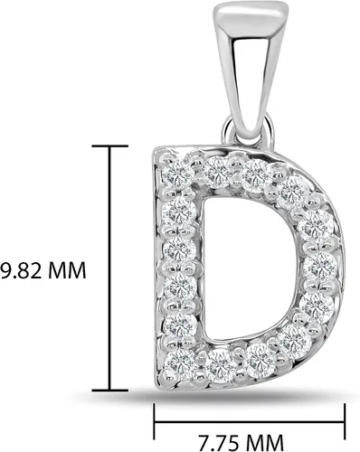 Vista 327 de Collar colgante con letra inicial de diamantes en oro amarillo de 14k (1/10 quilates) 18 pulgadas