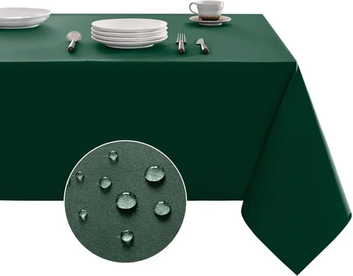 Vista 14 de Veblandy Mantel rectangular impermeable, a prueba de derrames y sin arrugas, de tela lavable, para decoración de mesa de cocina y comedor, funda