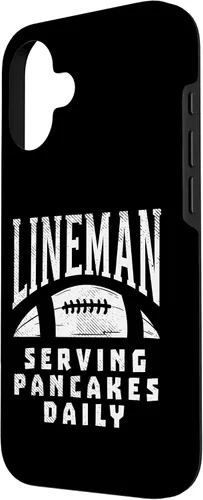 Vista 2 de Funda de regalo para iPhone 16 Ofensive Lineman Serving Pancakes Daily Football