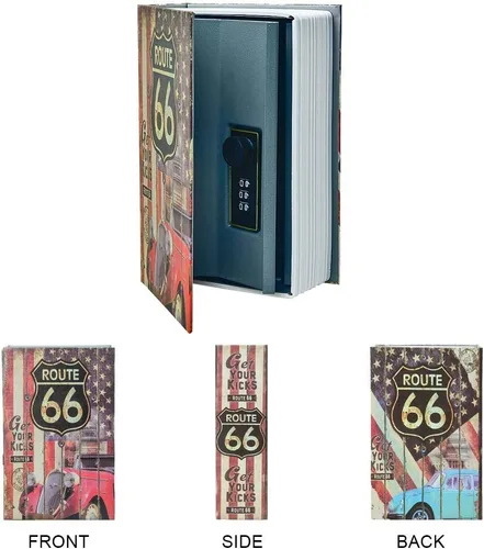 Vista 3 de Caja fuerte de almacenamiento de libro de diversión (9.5"×6"×2.2"), caja fuerte secreta tipo diccionario con cerradura de combinación de seguridad