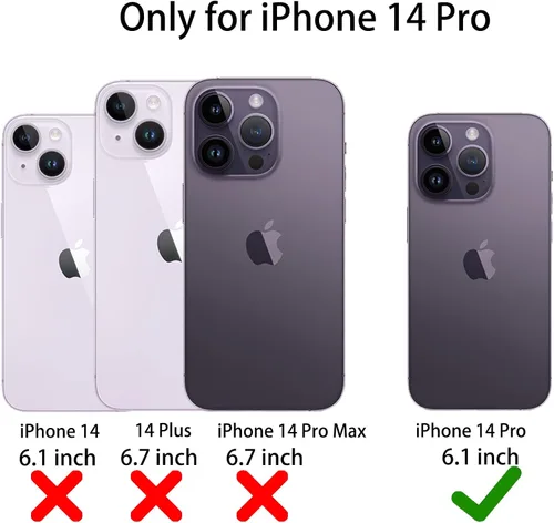 Vista 7 de Funda para iPhone 14 Pro con 2 protectores de pantalla, resistente protección contra caídas a prueba de golpes, cuerpo completo, 3 capas, militar