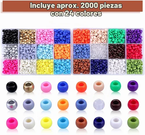 Vista 2 de Kit de Pulseras de Abalorios Pony de Greentime, Juego de Abalorios Rainbow Kandi Rave de 9mm para Pulseras de Amistad, Elaboración de Collares