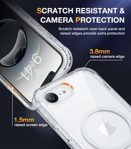 Vista 256 de DIACLARA - Funda transparente compatible con iPhone XR 6.1 pulgadas 2018