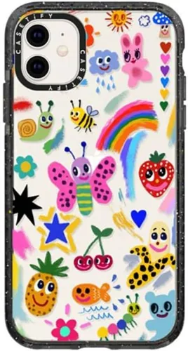 Vista 141 de Funda Impact de CASETiFY para iPhone 11 - Tiempo A Solas de Esther Kim - Negro Claro