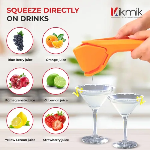 Vista 2 de Exprimidor de limón - 2 exprimidores de frutas manual plegables Citrusease: jugo sin esfuerzo con diseño ergonómico que ahorra espacio, apriete a