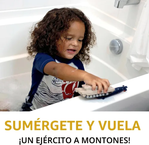 Vista 7 de SplashEZ Juguetes de Baño para Niños de 4-8 Años, Juguetes de Baño para Niños Varones, Sin Moho Sin Agujeros Sellados, Conjunto de Juego Militar