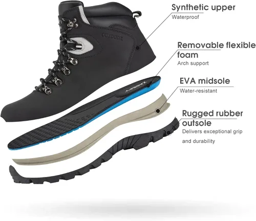 Vista 3 de ZASEPY Hiking Boots Men Work Boots for Men Comfortable & Waterproof & Non-Slip Men's Hiking Boots Trekking Camping Backpacking