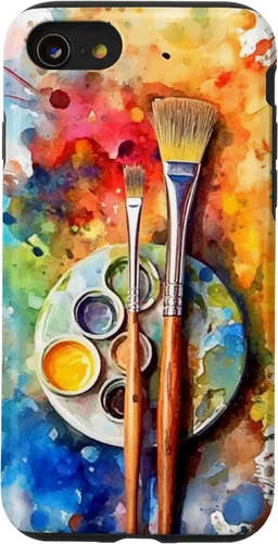 Vista 18 de Watercolor Paints Paleta y pincel pintor artista caso para iPhone 17