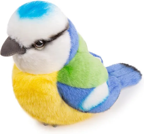 Vista 3 de Tiny Heart Juguete de peluche de pájaro de teta azul de simulación, realista, 5.51 pulgadas, suave y lindo para niños y niñas, regalos