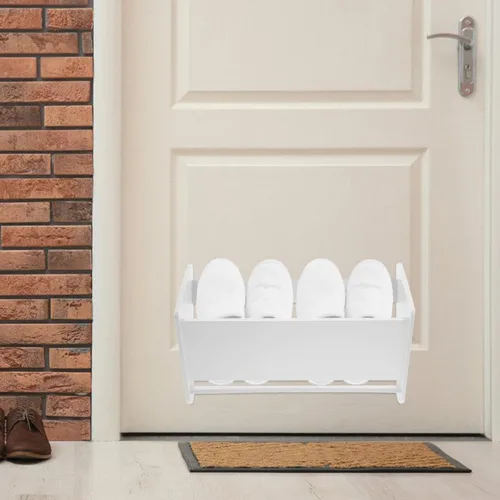 Vista 5 de DOITOOL Zapatero ultrafino montado en la pared de 15.74 x 10.23 x 4.72 pulgadas, organizador de almacenamiento sin perforaciones para puerta